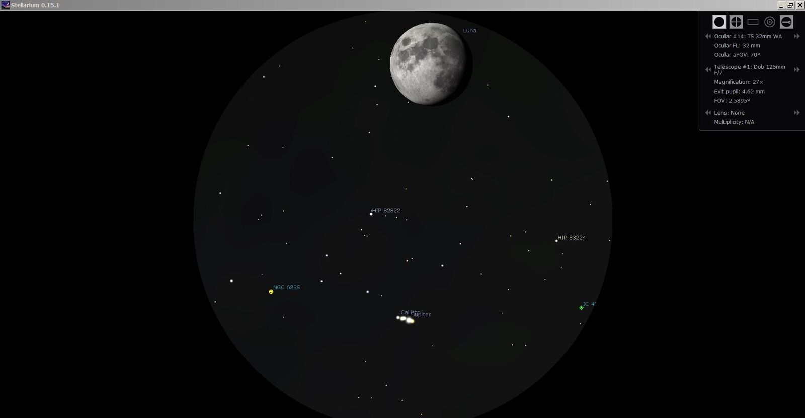 Conjunctie Luna  Jupiter 13.07.19.21h45min.ODV