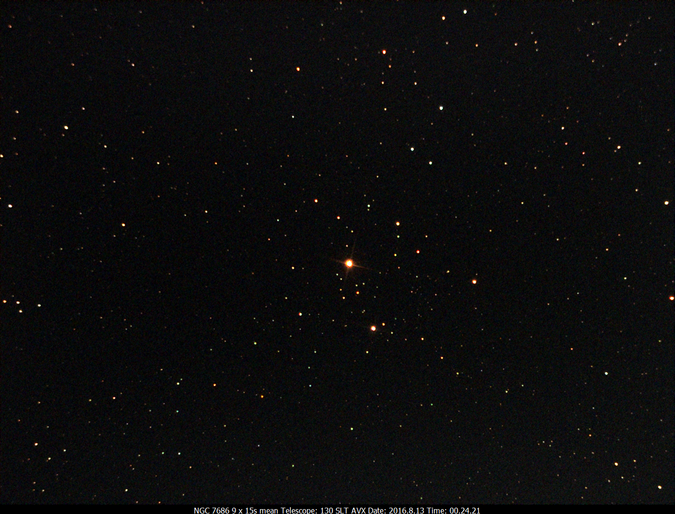 NGC.7686 9x15s 130SLT on AVX, Ultrastar-C w/Optolong CLS CCD Filter 2016.8.13 00.24.21