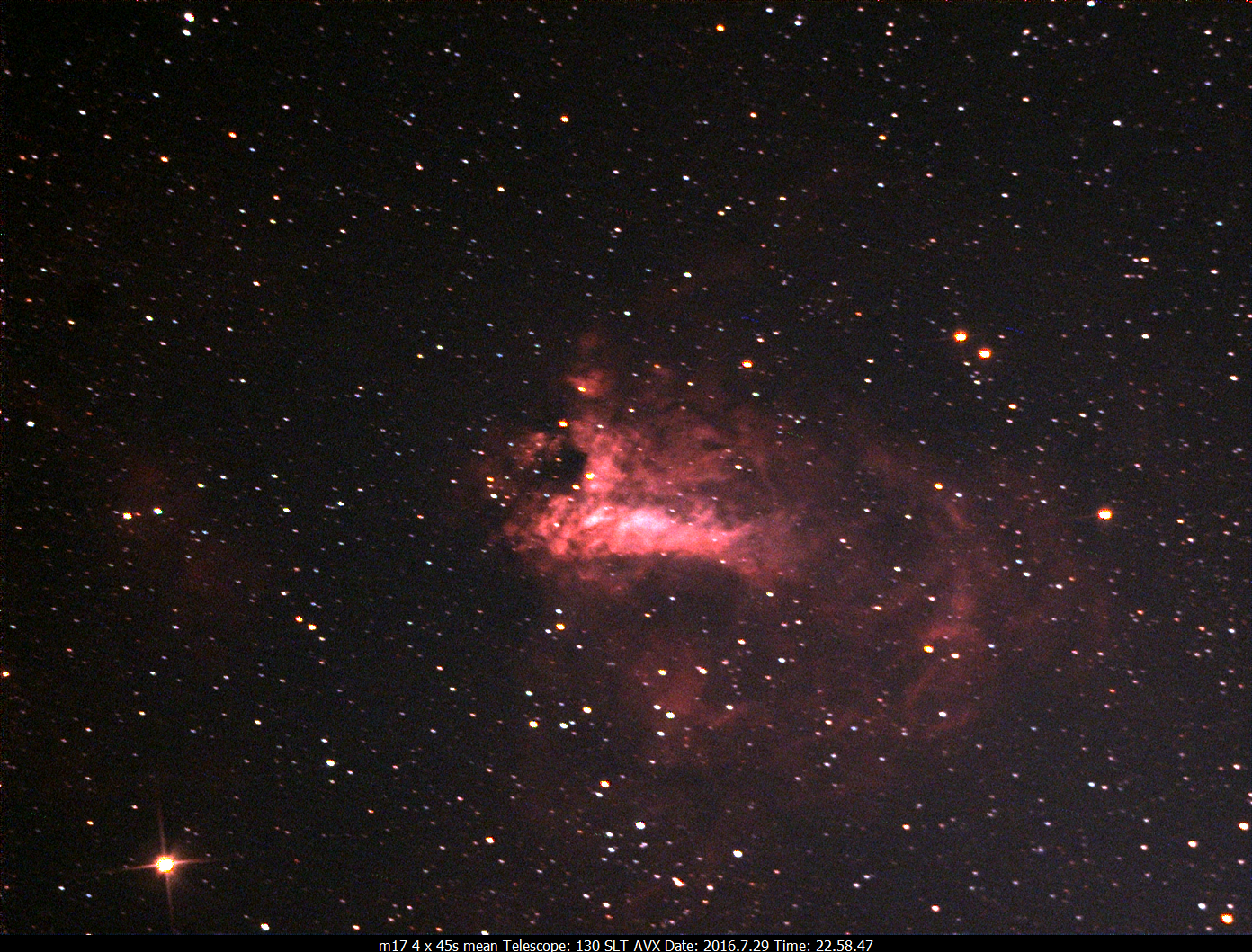 M17 4x45s Celestron 130 SLT on an AVX mount  Ultrastar-C w/Astronomik CLS CCD filter