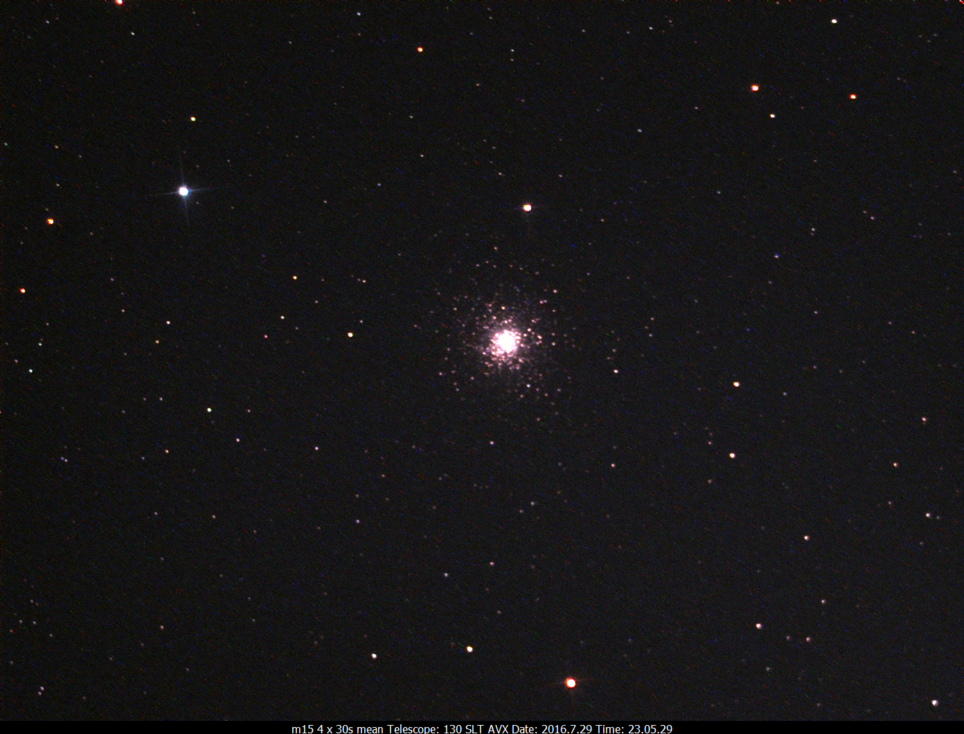 M15 4x30s Celestron 130 SLT on an AVX mount  Ultrastar-C w/Astronomik CLS CCD filter