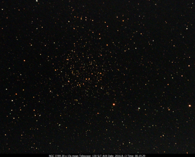 NGC.7789 20x15s 130SLT on AVX, Ultrastar-C w/Optolong CLS CCD Filter 2016.8.13 00.19.29