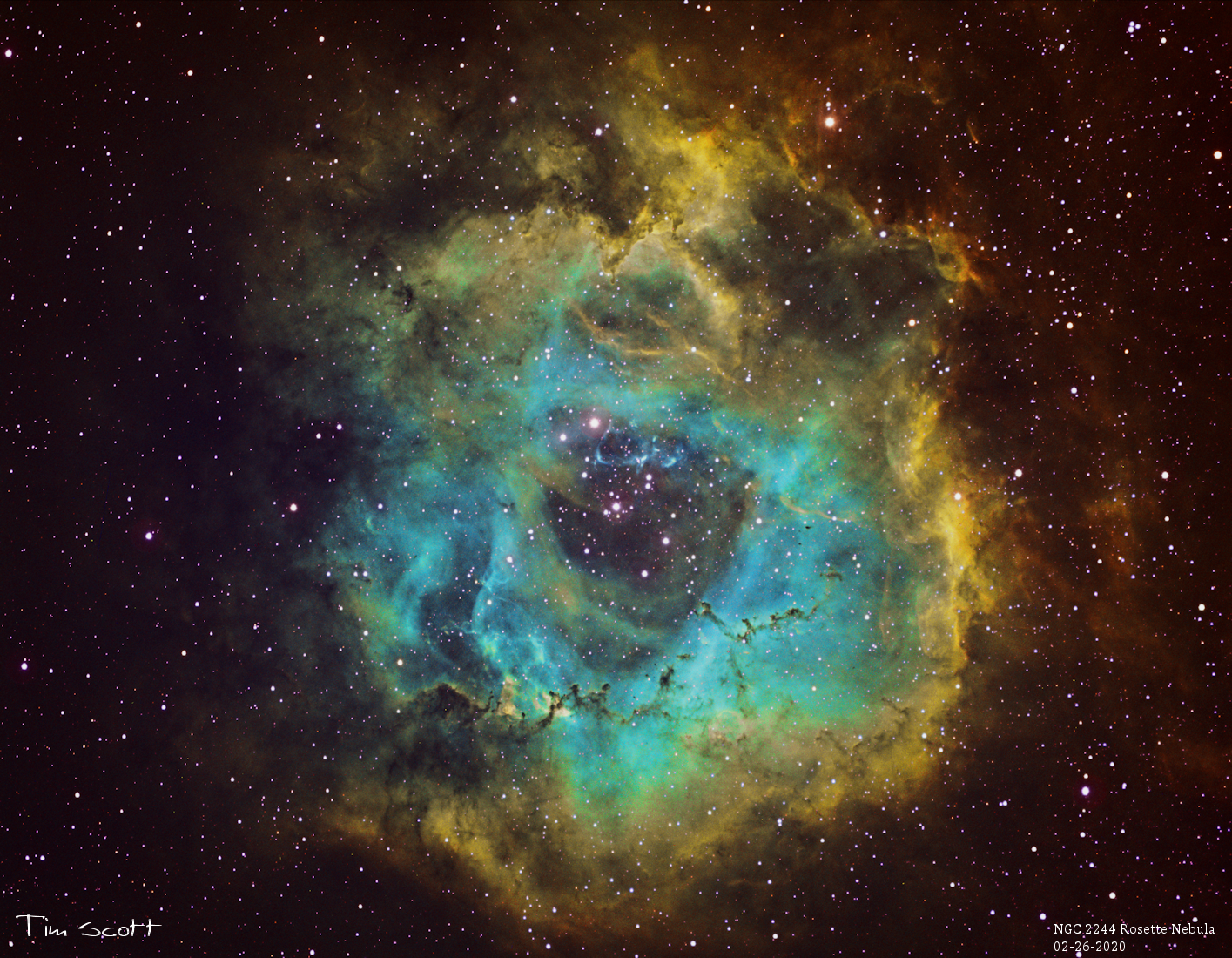 NGC2244 NB SHO palette
