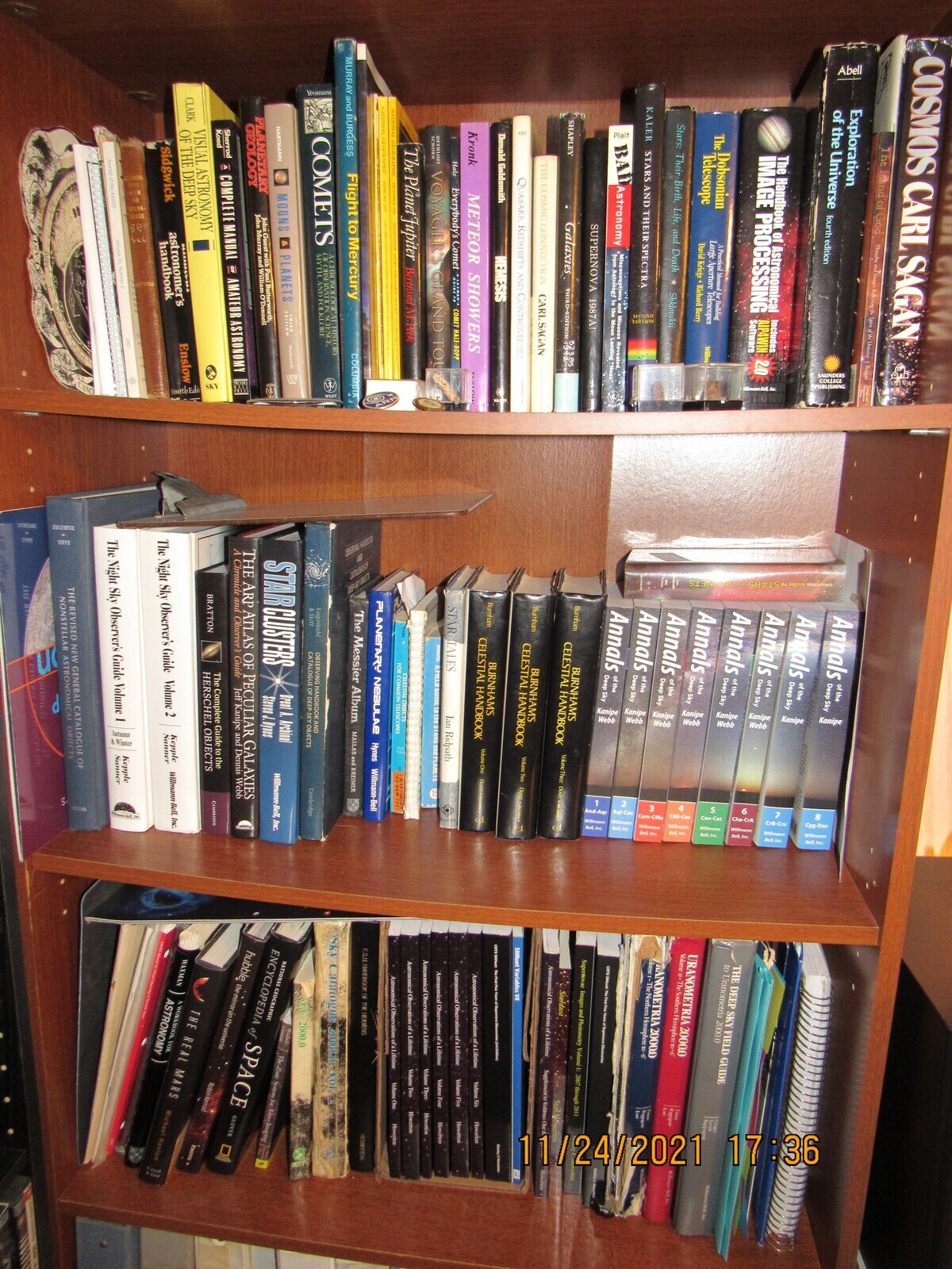 astronomy bookshelf