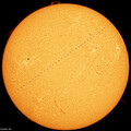 Composite of every frame of the ISS transiting the sun