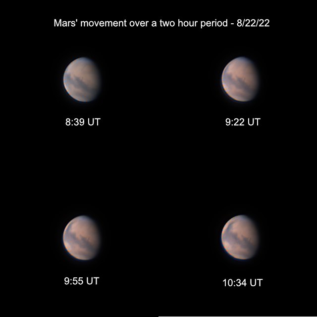 Mars 8:39 UT - 10:34 UT