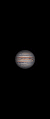 Jupiter opposition with the moon io. Rotation gif