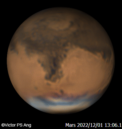 Full Rotation Animation of Mars 2022