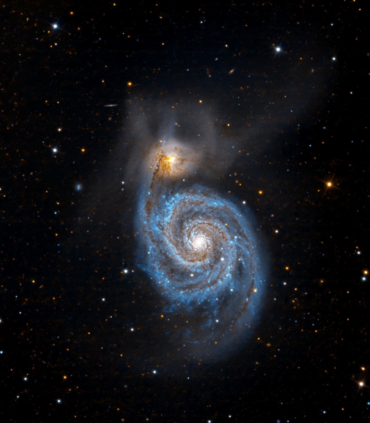 M51 (NGC 5194 and NGC 5195, Whirlpool Galaxy) in continuum light