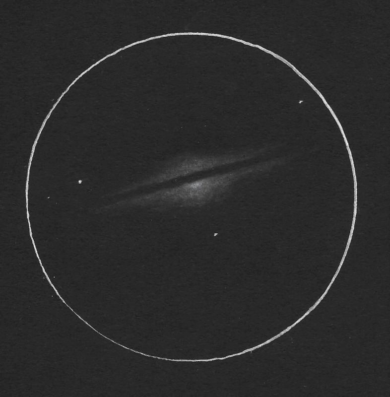 April 2021 Sketching Contest Winner: Messier 104 (Sombrero galaxy) in Virgo by Raul Leon