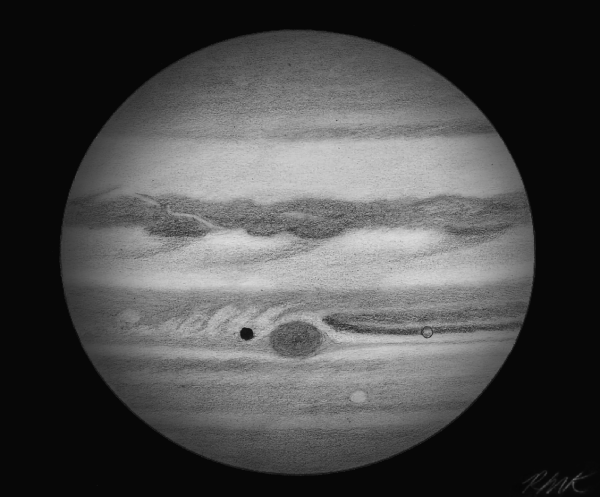 December 2023 Sketching Contest winner is Robert Konicki (monolithic). Congratulations Robert on your sketch showing Jupiter and Io.