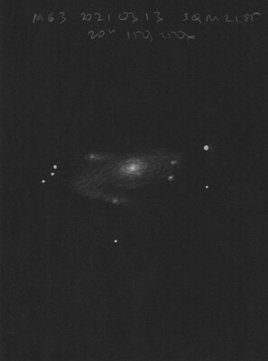 March 2021 Sketching Contest Winner: Messier 63 Galaxy by Ivan Maly