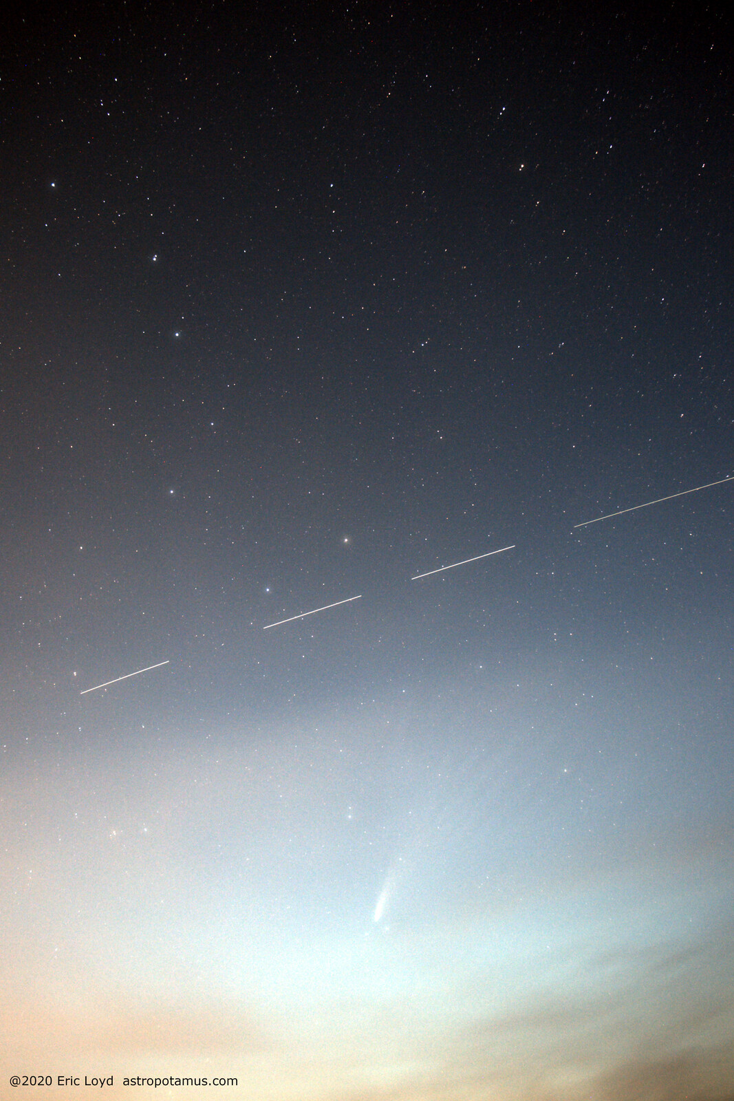 NEOWISE, ISS and Big Dipper