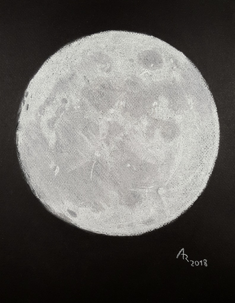 Download Educational Drawing of Full Moon for Learning about the Solar  System PNG Online - Creative Fabrica
