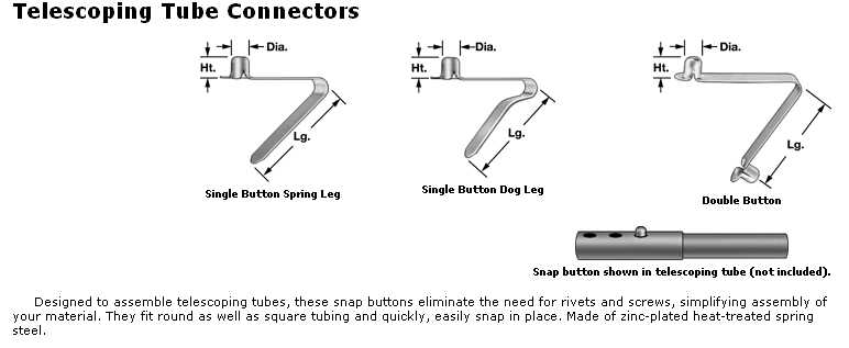 Poor Man's telescoping aluminum tubes (struts) - ATM, Optics and DIY Snap Buttons For Telescoping Tubing