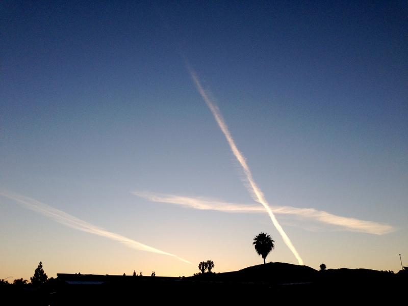 Jet Contrails Just Before Sunrise.jpg