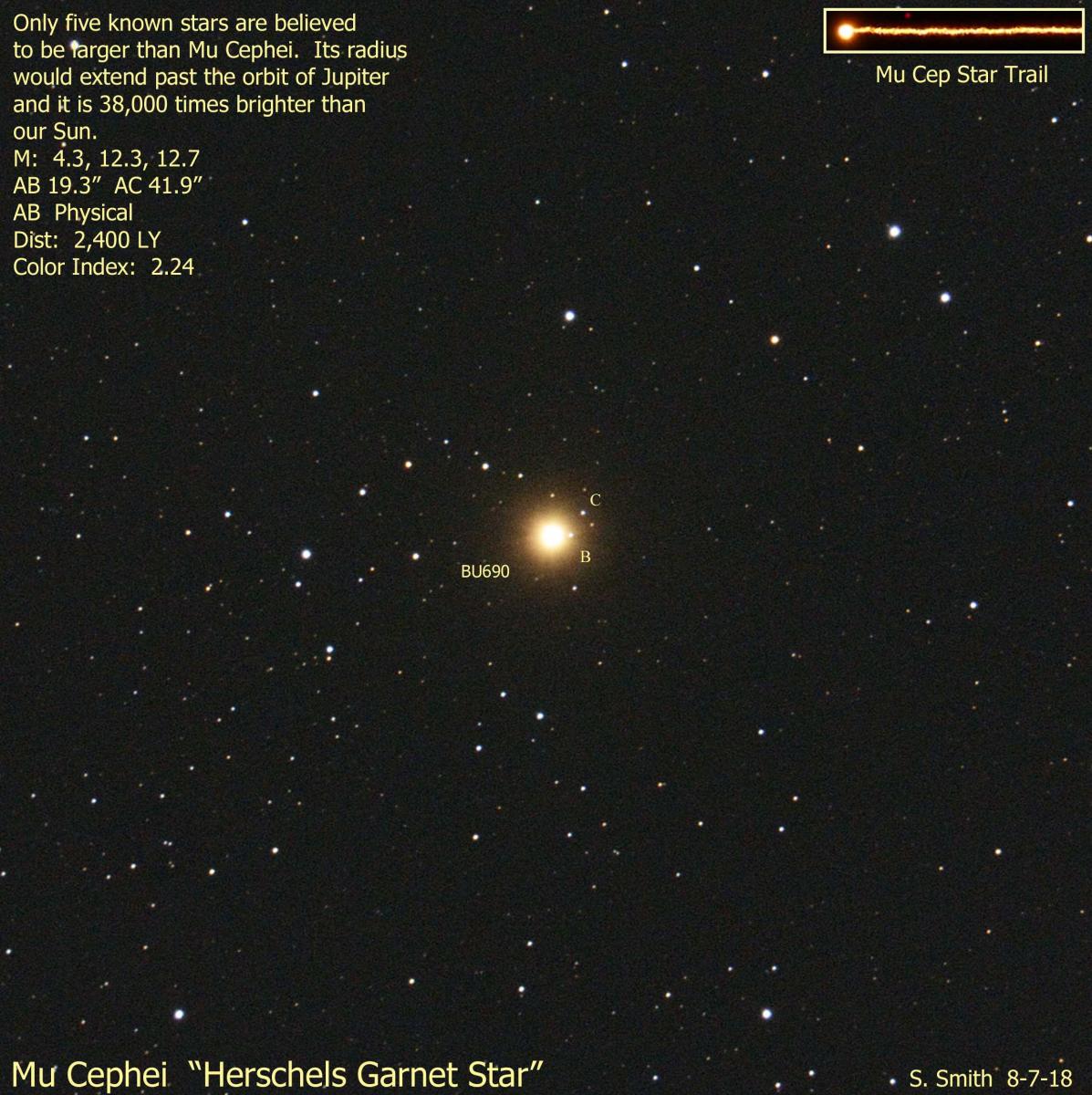 Aktuator Ved en fejltagelse Frastødende MU Cephei Herschel's Garnet Star - Double Star Observing - Cloudy Nights