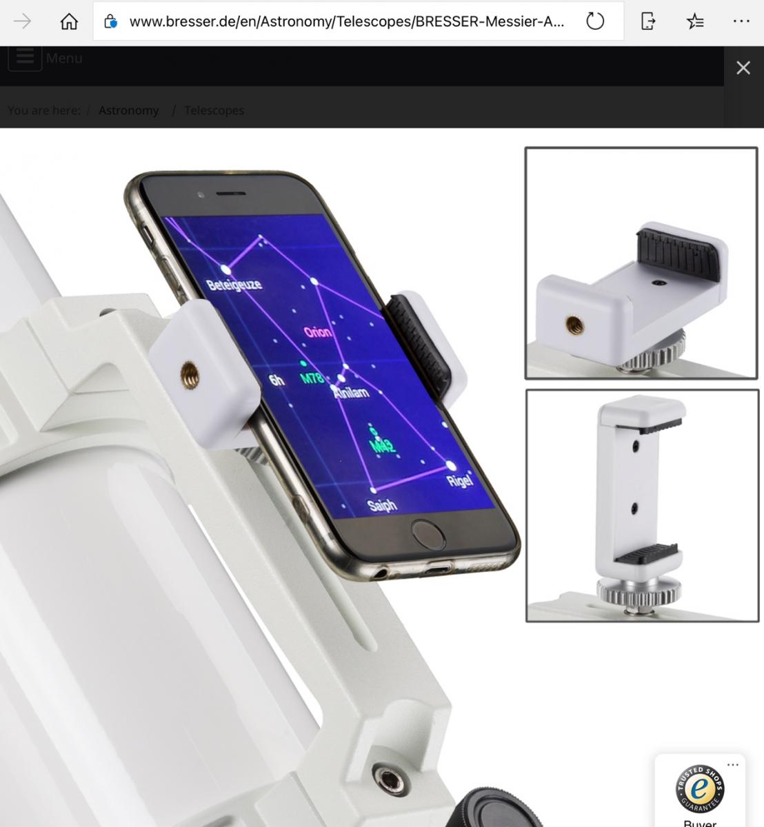 Bresser Wireless Smartphone Wi-Fi Camera for Telescopes with iOS and Android APP 