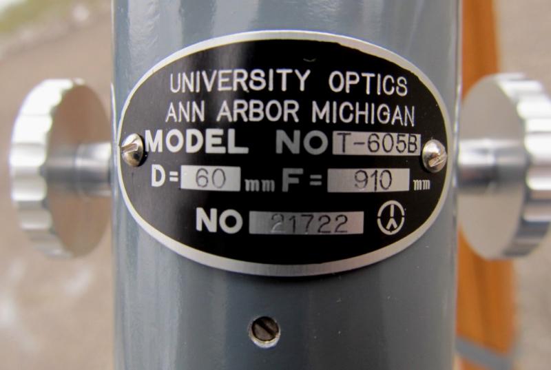 Focuser Name Tag UO Ann Arbor MI Model T-605B Ser No 21722_.jpg