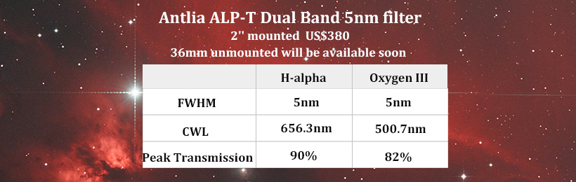 In stock ！Antlia ALP-T Dualband 5nm Narrowband Filter - Vendor